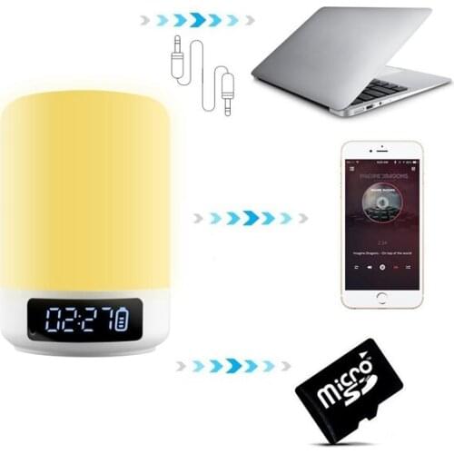 Colorful Night Light With Bluetooth Speaker Smart Portable Wireless Speaker Touch Control Desk Lamp Dropshipping
