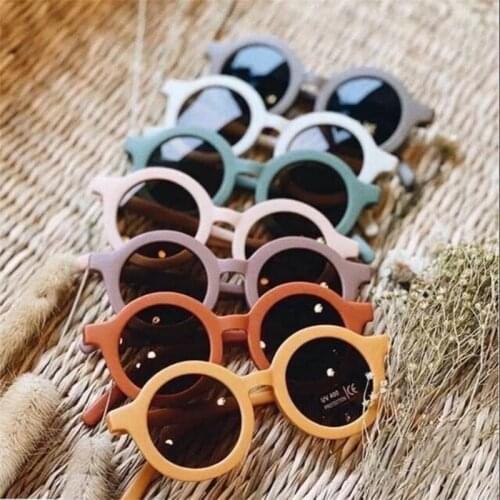 Children Boy Girl Cute Sunglasses Cartoon Bear Shape Round Kids Vintage Sun glasses UV400 Protection Candy Color Classic Eyewear