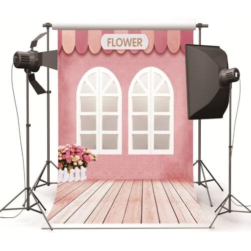 Fond Studio Photography Backdrops Prop Indoor Pink Wall Flowers Vinyl Photo Backgrounds for Photo Studio for Wedding Children