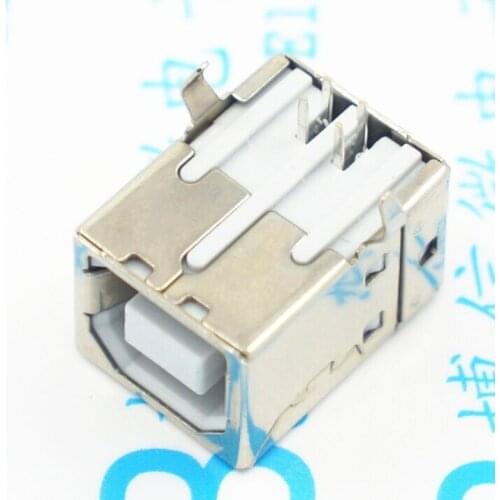 100pcs Printer USB interface BF90 degree Type B USB data interface D type mouth USB socket Shell plating is not easy to rust