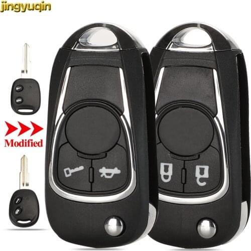 Jingyuqin Modified Flip Key Shell For Chevrolet Lova Epica Sail 2 Button Folding Remote Car Key Case Left/Right Blade