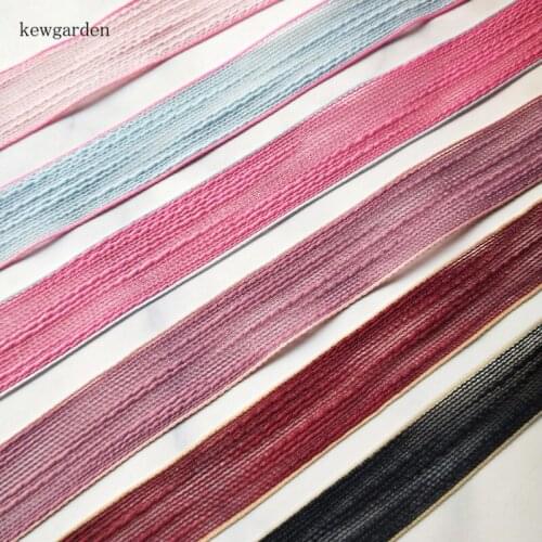 Kewgarden DIY Brooch Hair Bow Ribbon Accessories Soft Linen Satin Ribbons 25 mm 1" Handmade Tape Packing Riband 25Yard