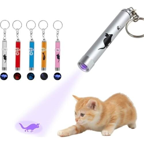 Creative Portable Funny Pet Toy Cat Training Tool Pen LED Pointer Cat Interactive Toy With Bright Footprints Fish Mice