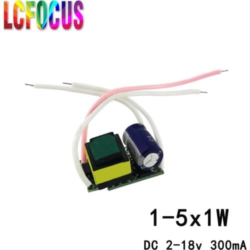 LED driver 1-5X1W Constant Current 300mA 1W 2W 3W 4W 5W 2-18V PCB board 1 2 3 4 5W watt lighting transformer power suppl