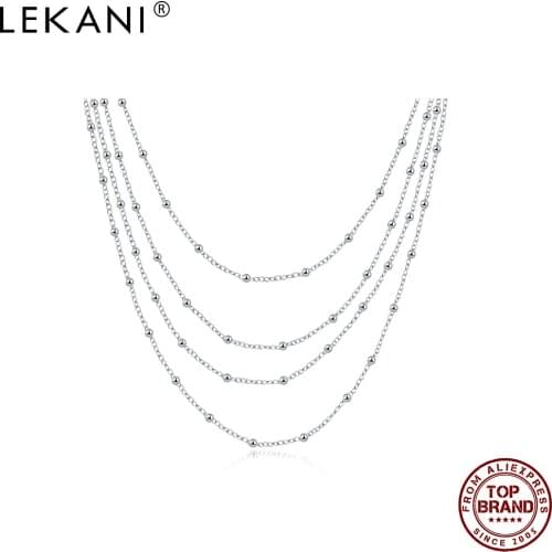 LEKANI Fashion Bead Chain Necklace For Women European And American Hot Sale Simple Necklaces Girl Anniversary Fashion Jewelry