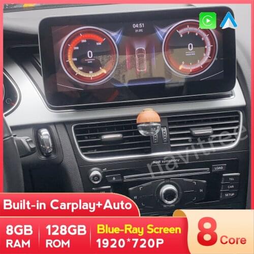 Top System 2021!android 10 Car Gps Navigation For Audi A5 A4L B8 2009-2016 8G+128G 12.5"1920X720 Blu-ray Screen Carplay DSP WiFi