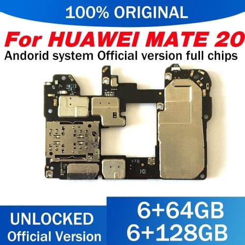 Full With Chip For HUAWEI MATE 20 Full Chips Compelete Motherboard LBS 128GB 64GB ROM 6GB RAM Mainboard Android OS Logic Board