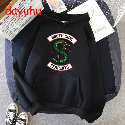 Fashion Snake Print Riverdale Hoodies South Side Serpents Hoodie Sweatshirts Men Women Streetwear Oversize Pullover Sweatshirt