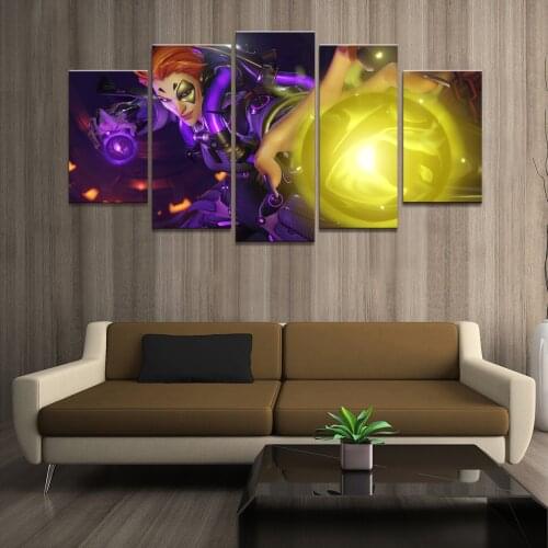 Home Decor Poster HD Pictures Prints Canvas 5 Piece Modular Moira Overwatch Game Living Room Decorative Painting Framed