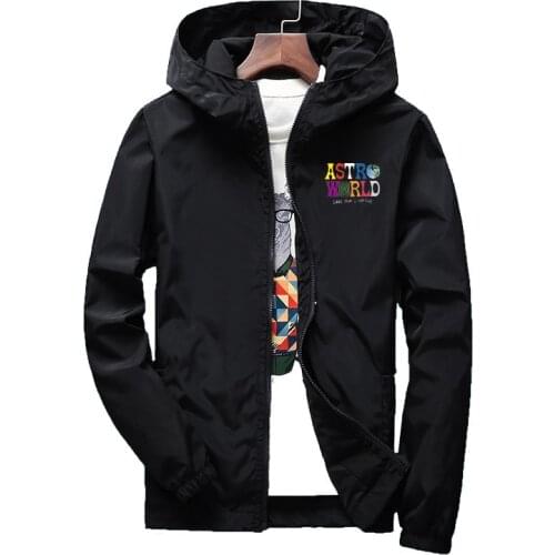 2021 hot brand astroworld mens jacket spring and autumn outdoor Hooded Jacket Large windbreaker thin zipper jacket