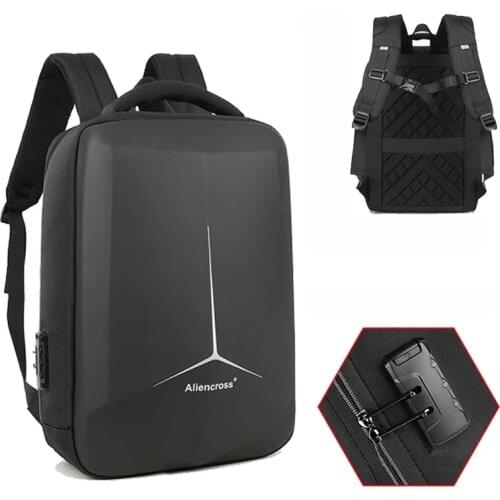 Mens USB PVC Laptop Backpack Anti-theft Waterproof Reflective Notebook Rucksack Business Travel Backpack For Male Female Women