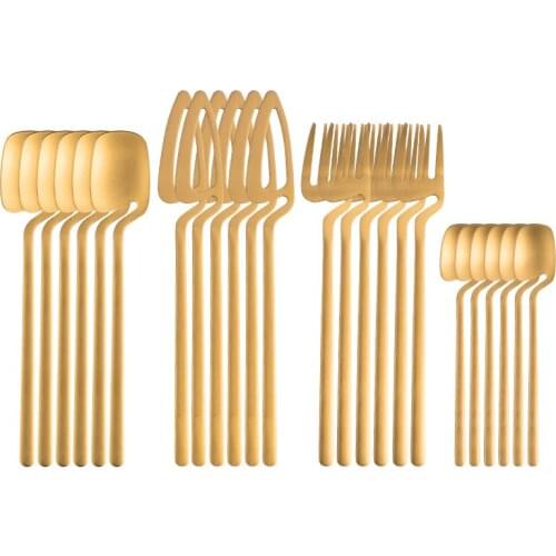 304 Stainless Steel Dinnerware Set Spoon Knife Fork Cutlery Set Creative Symphony Coffee Hanging Cup Spoon Dessert Spoon