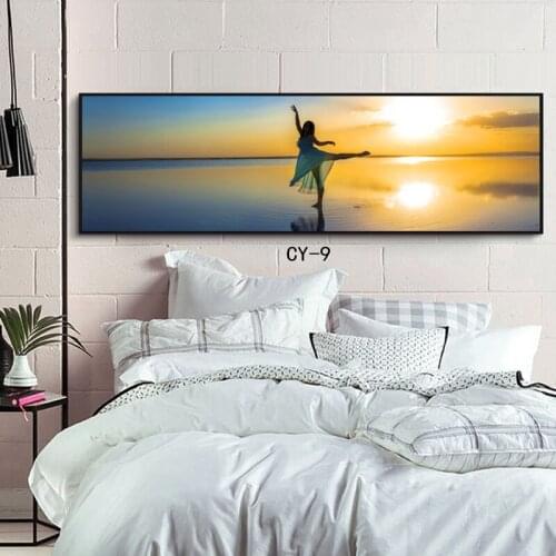 Sunset Beach Dancer Wall Art Poster Canvas Surf Seascape Picture Print Ocean Canvas Living Room Bedroom Decor Oil Painting