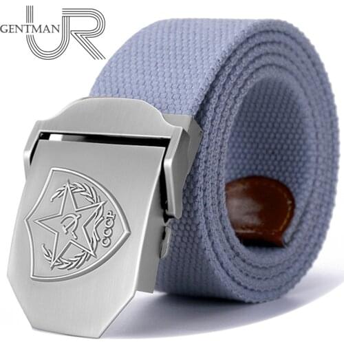 New Men & Women Belt Soviet Red Square Commemorate Socialist Red Star 3D Canvas Belt Soviet Memory CCCP Military Tactical Belts