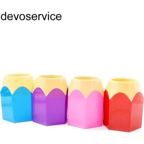 Plastic Candy Pen Holders Novelty Pencil Vase Makeup Brush Pot Desk Pen Container Organizer Stationery School Office Supplies