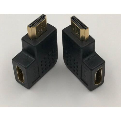 Flat HDTV Connector Male to Female 90 degree Converter Angle Adapter Left Right Angle Cable Extension Joiner 1Pcs