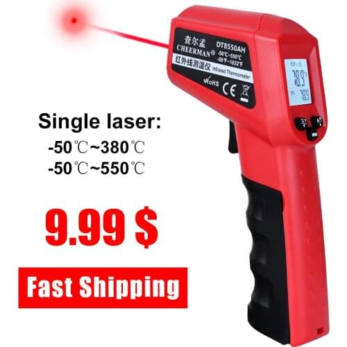-50~1600 Handheld Pyrometer Portable Digital Infrared Thermometer Non-Contact Laser LCD Display Temperature Gun Instrument