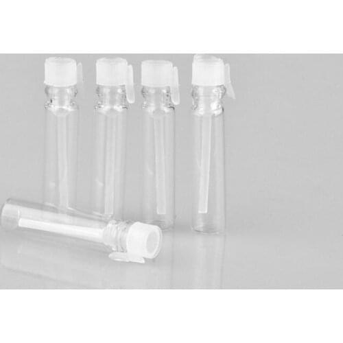 Wholesale 1 ml transparent glass perfume vial mini sample bottle cosmetic sample packaging container