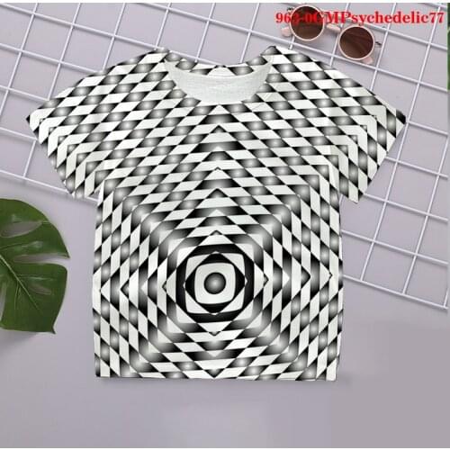 Psychedelic 3D T Shirts Anime Casual Streetwear baby Boy funny Kids Fashion t-shirt Children Printed T-shirt Tops short sleeves