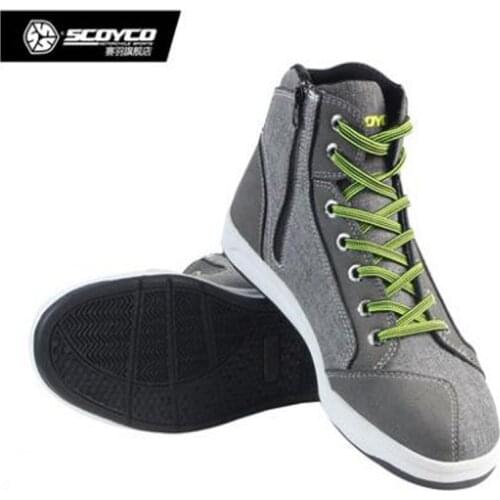 SCOYCO MT016 Racing Shoes Casual Sport Boots Mens Off road Motorcycle Riding Protective Boots protective gear flax Microfiber
