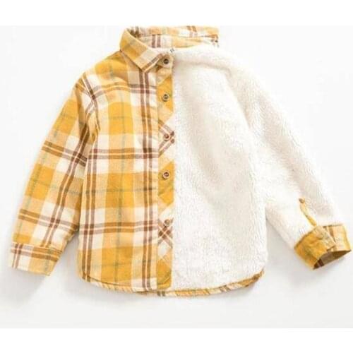 2020 new baby boy girl add more wool shirt winter children warm plaid shirt long sleeve coat