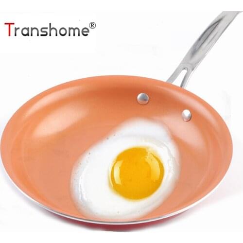 Transhome Non-stick Frying Pan 26 cm Copper Red Pan Ceramic Induction Skillet Saucepan Oven & Dishwasher Safe Cooking Tools
