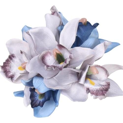 1 Bouquet 7-Head Artificial Flower Orchid Home Hotel Wedding Bridal Table Decor