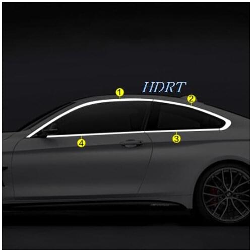Stainless steel Car Decoration Window Protector Trims For BMW 4 series 2/4 doors Accessories