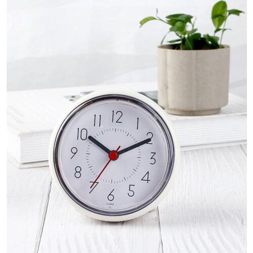 Waterproof Suction Cup Battery Operated Silent Non-Ticking Bathroom Wall Clock