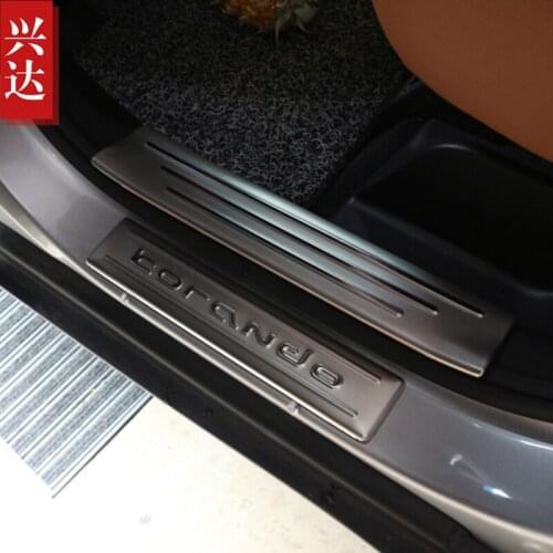 High-quality stainless steel Plate Door Sill Welcome Pedal Car Styling Accessories For Ssangyong Korando 2011-2014
