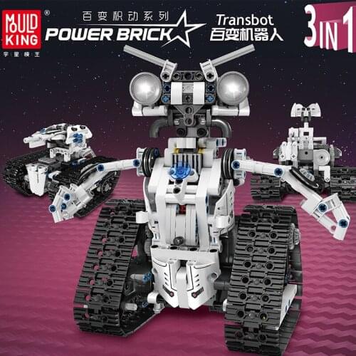 MOULD KING 15046 High-Tech Toys The APP RC Control Power Transbot Robot Model Building Blocks Bricks Kids Christmas Gifts 606Pcs