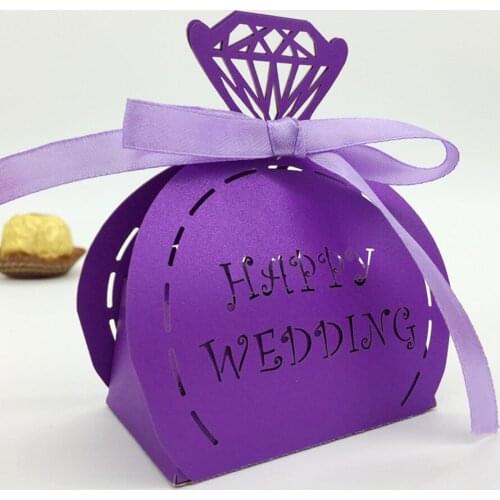 100pcs European Wedding Candy Box Creative Butterfly Lase HAPPY WEDDING Candy Bag Wedding Favor Supplies Paper Kraft 100pcs