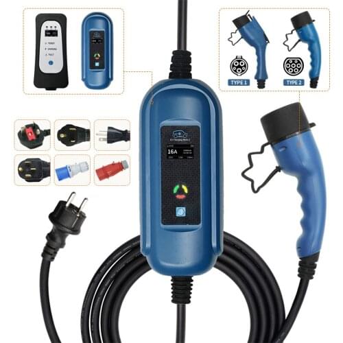 16A 32A Mode Level AC Ev Charger 7KW 11KW EVSE Portable Electric Vehicle Car Type IEC6196 1 J177