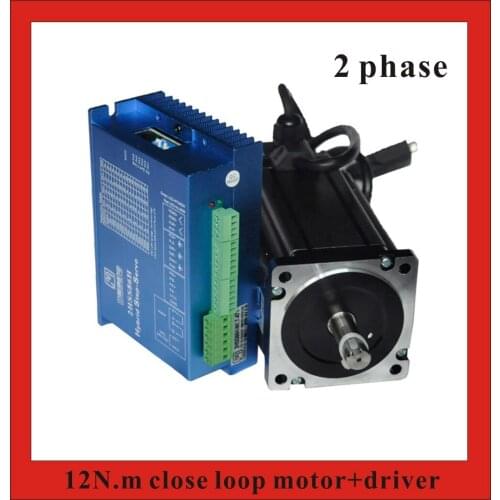 2 phase 12N.m Closed Loop Stepper Servo Motor Driver Kit 86J18156EC-1000+2HSS86H CNC Machine Motor Driver