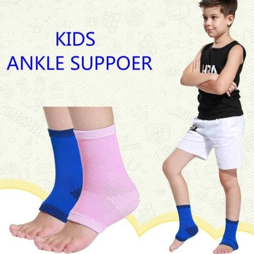 2PCS Chidren Kids Ankle Support Breathable Ankle Brace Protector Basketball Football Running Brace Compression Sleeves Foot
