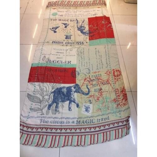 215 New Elephant Print Scarf Women Fashion Letter Scarves Flower Scarf Shawl Accessories Animal Print Shawl Free Shipping