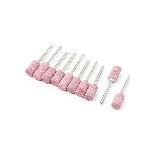 3mm Shank 3/4/5/6/8/10/12mm Dia Pink Round Tip Mounted Points Grinding Stone 10 Pcs