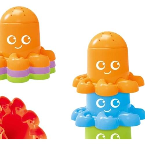 6Pieces Stacking Cups Childrens Educational Interesting Toys Beach Bathroom