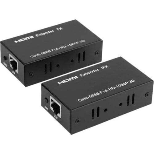 60m HD 1080P HDMI Extender RJ45 1x1 Splitter HDMI sender&receiver HDMI cable with Cat6 RJ45 ethernet cable for PC TV HD60A