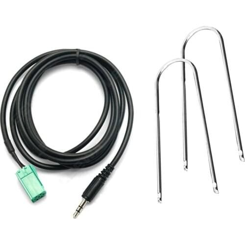 For Renault Car Aux Audio Cable Clio Megane 3.5mm Interface Audio Cable U Shape Tool Auto Interior Replacement Accessories