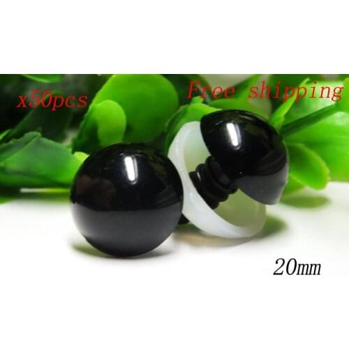 Free shipping!!!doll findings plastic 20mm full black color eyes for plush Toy eyes with washers