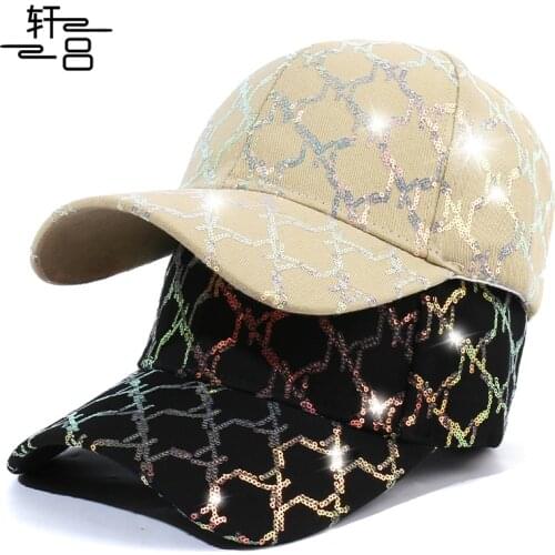 New Korean Fashion Sequin Baseball Cap MenS And WomenS Spring And Autumn Outdoor Sunscreen Travel Holiday Hat