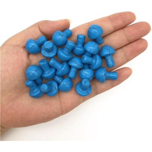 Beautiful 1/2Pcs Blue Turquoise Mushroom Shaped Polished Stone Decor Healing Gift Decorative Quartz Crystals