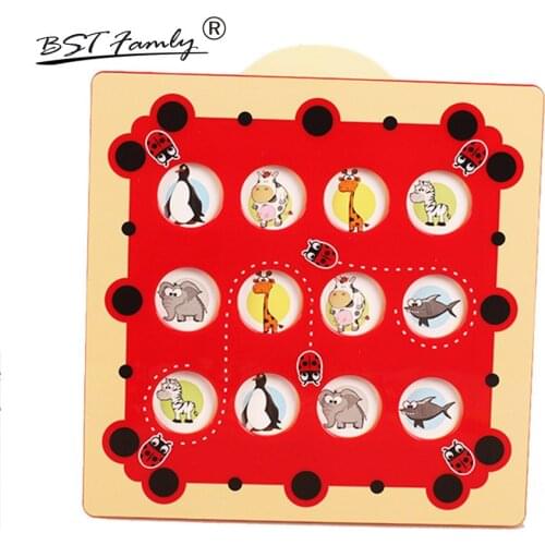 Children Memory Chess Wooden Six Color 33*26*5cm 12 Pieces / Set Table Puzzle Game Kids Toy Interesting Gift BSTFAMLY M04