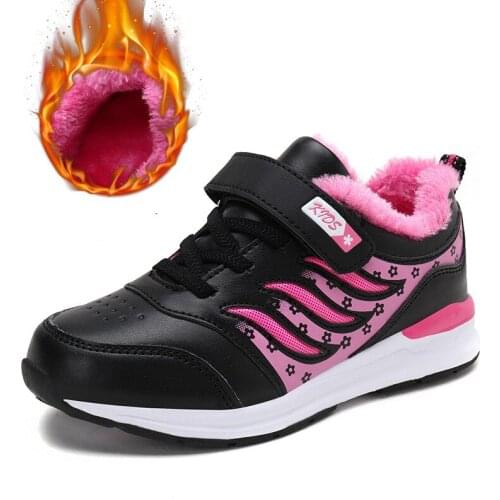 Winter Children Cotton Padded Shoes Boys Girls Plush Cotton Warm Shoes Slip Kids Sports Non-slip Sneakers