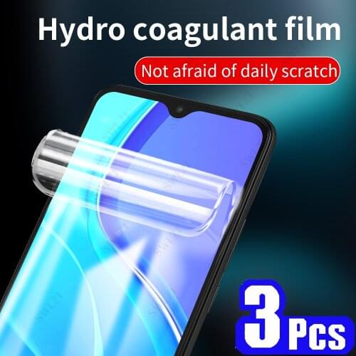 3Pcs full cover for xiaomi redmi 10X note 9 pro max 9A 9C 9i 9T 9S 8 8T 8A 7 7S 7A hydrogel film Not Glass phone screen protecto