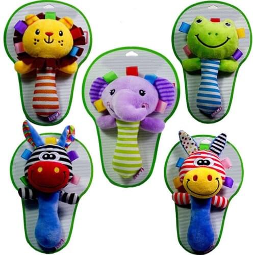 Newborn Baby Toys 0 12 Months Cartoon Animals Baby Plush Rattle Infant Toys Developing Mobile Bell Baby Games Toys For Babies