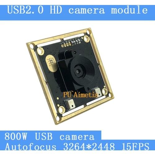 Surveillance camera USB 2.0 8MP 15FPS Auto Focus Double digital microphone SONY IMX179 UVC USB camera module for Linux Windows