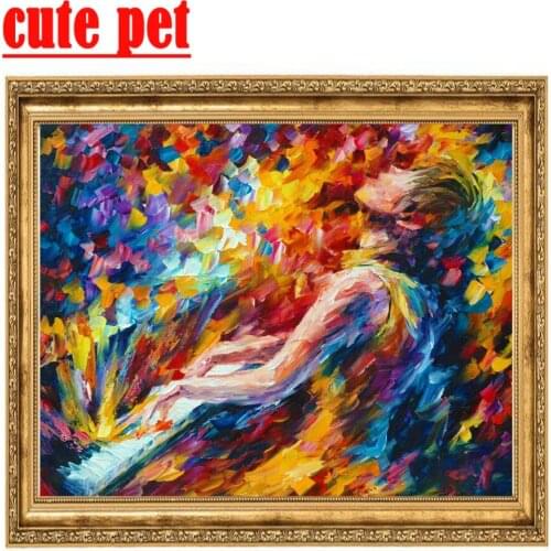 Cute pet Music Fight Diamond Painting 100% Resin Cross Stitch DIY Full Square Picture Diamond Embroidery Mosaic Decoration Gift
