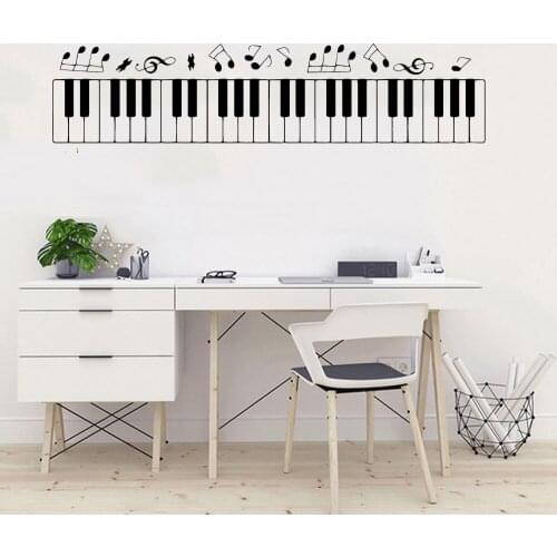 Keyboard Wall Decal Music Wall Stickers Self Adhesive For Music RoomArt Wallpaper Vinyl Wall Decals Decoration Accessories ov747